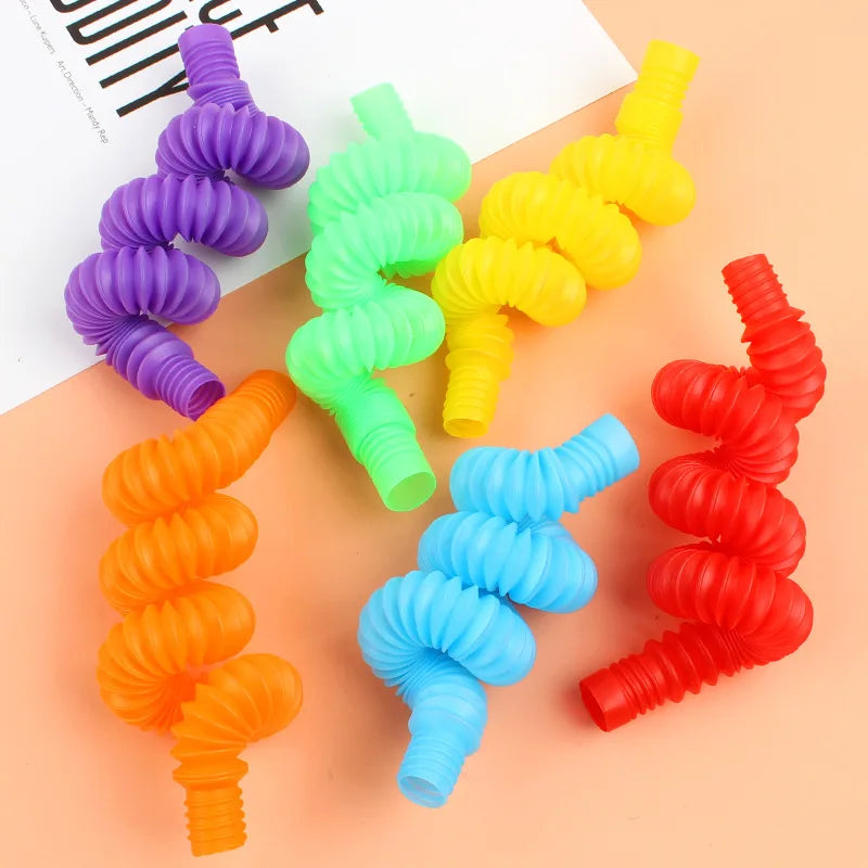 20pcs Mini Colorful Pop Tubes – Sensory Fidget Toys & Party Favors - LucyFunParty