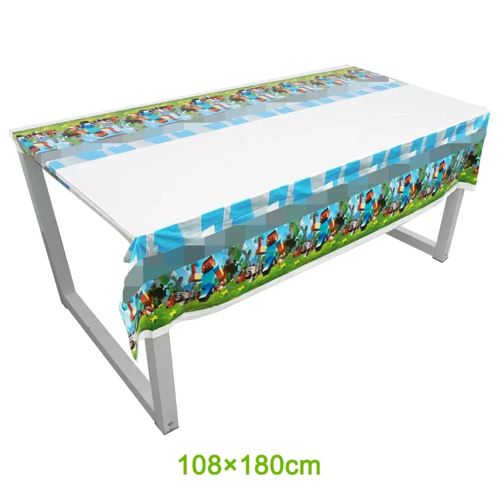 Pixel Game Theme Party Set – Balloons, Tableware & Decorations - LucyFunParty