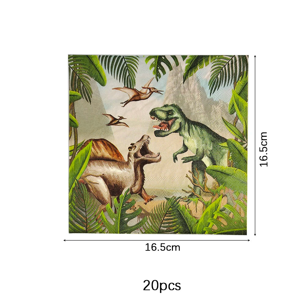 Dinosaur Theme Party Tableware – Disposable Plates, Cups & Tablecloth Set - LucyFunParty