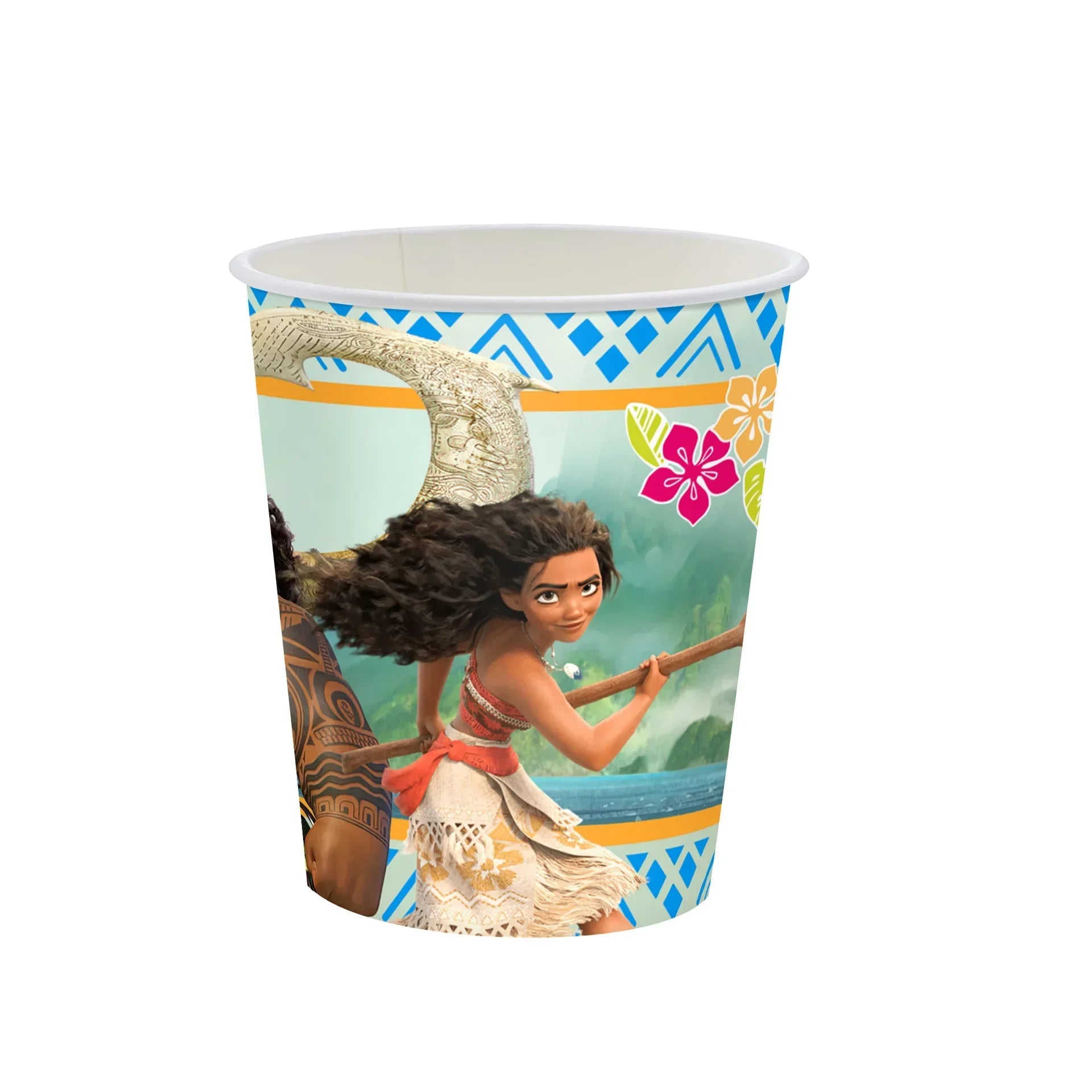 Moana Theme Party Tableware – Disposable Cups, Plates & Flags for Kids - LucyFunParty