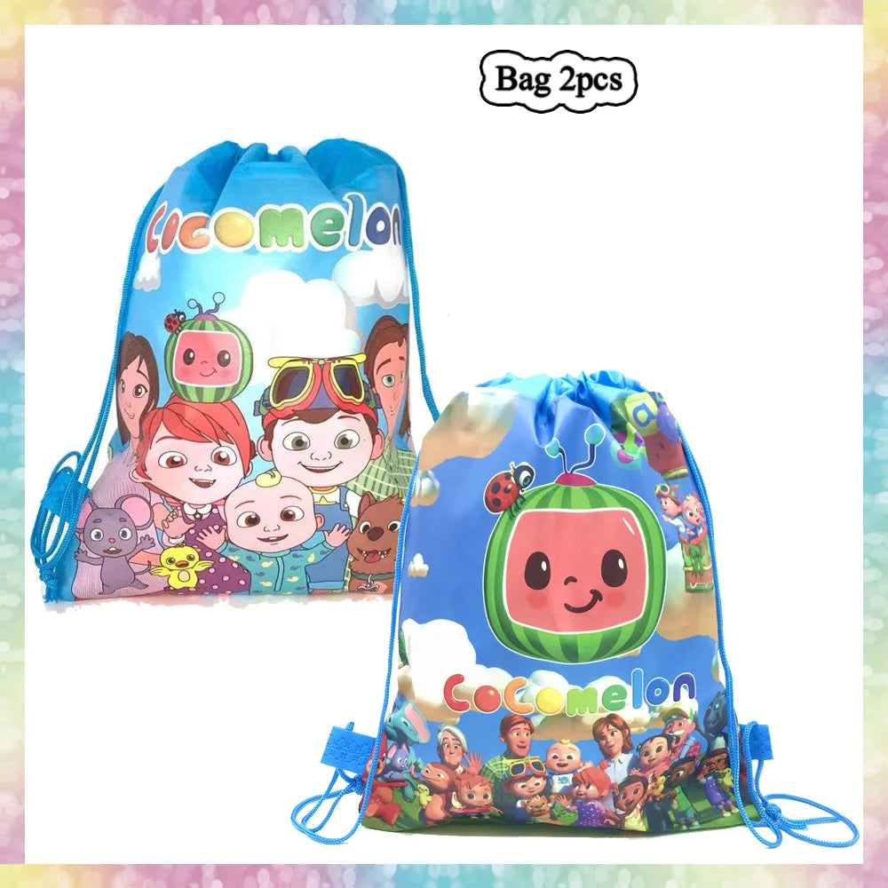 Cartoon Melon Theme Party Tableware – Plates, Napkins & Tablecloth Set - LucyFunParty