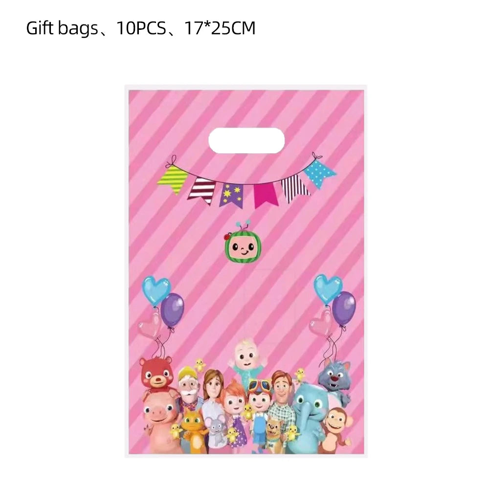 Cartoon Melon Theme Party Tableware – Plates, Napkins & Tablecloth Set - LucyFunParty