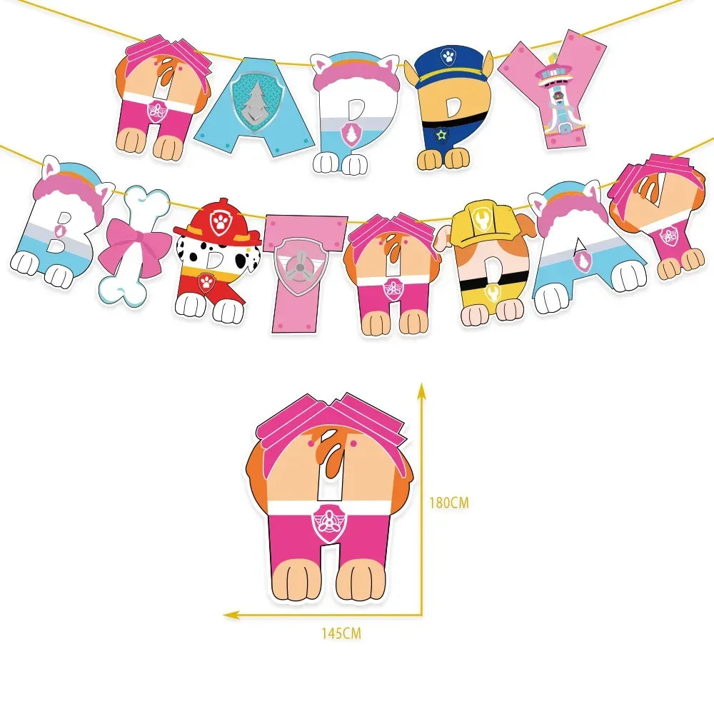 Paw Patrol Birthday Cake Topper & Balloon Set – Party Decorations for Kids - LucyFunParty