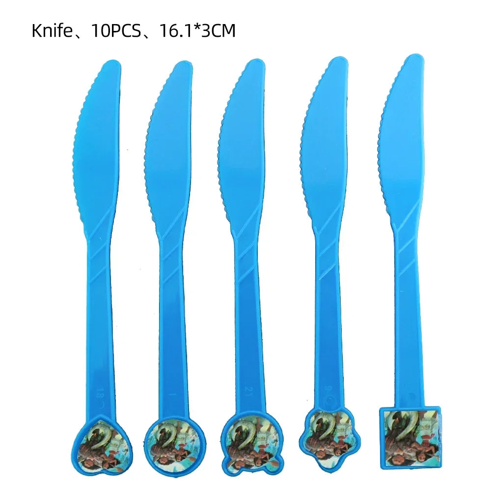 Moana Theme Party Tableware – Disposable Cups, Plates & Flags for Kids - LucyFunParty