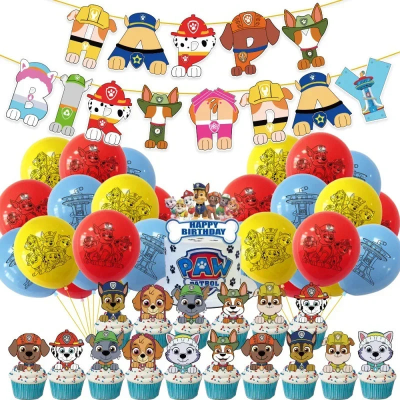 Paw Patrol Birthday Cake Topper & Balloon Set – Party Decorations for Kids - LucyFunParty