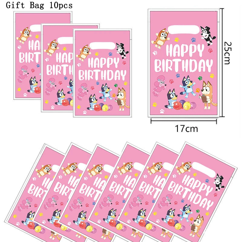 Bluey Theme Party Tableware – Disposable Plates, Cups & Napkins Set - LucyFunParty