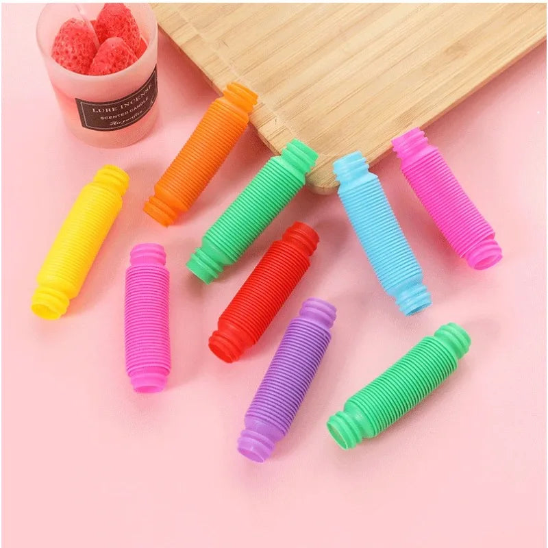 20pcs Mini Colorful Pop Tubes – Sensory Fidget Toys & Party Favors - LucyFunParty