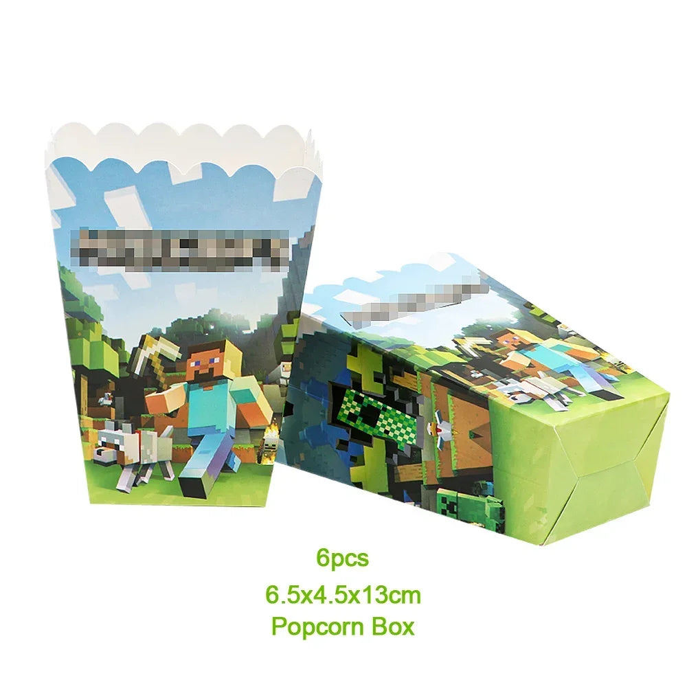 Pixel Game Theme Party Set – Balloons, Tableware & Decorations - LucyFunParty