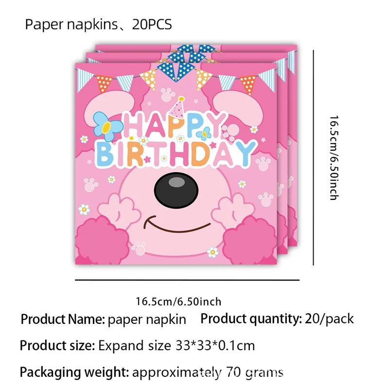 Bluey Theme Party Tableware – Disposable Plates, Cups & Napkins Set - LucyFunParty