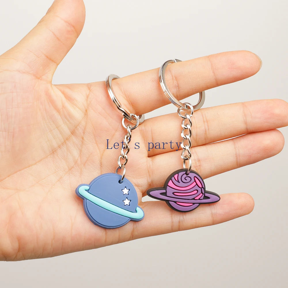 10pcs Outer Space Planet Keychains – Party Favors & Pinata Fillers for Kids - LucyFunParty