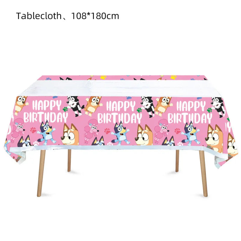 Bluey Theme Party Tableware – Disposable Plates, Cups & Napkins Set - LucyFunParty