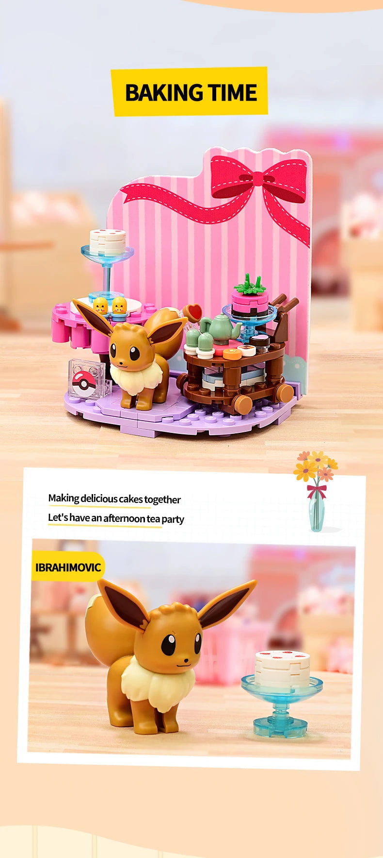 Pokemon Building Blocks – Pikachu & Psyduck Seaside Scene DIY Toy Set - LucyFunParty